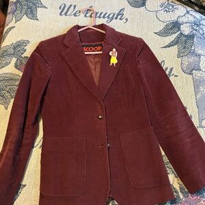 Scoop NYC Burgundy Corduroy Blazer